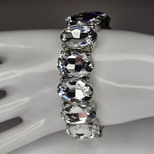 Dark Rhinestone Stretch Bracelet